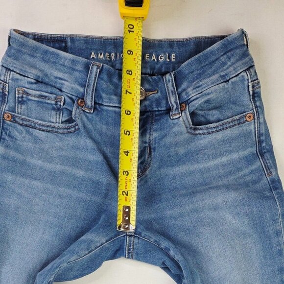 American Eagle Outfitters Size 00 Women 32" Inseam Curvy Kick Boot Stretch Jeans - Picture 3 of 13